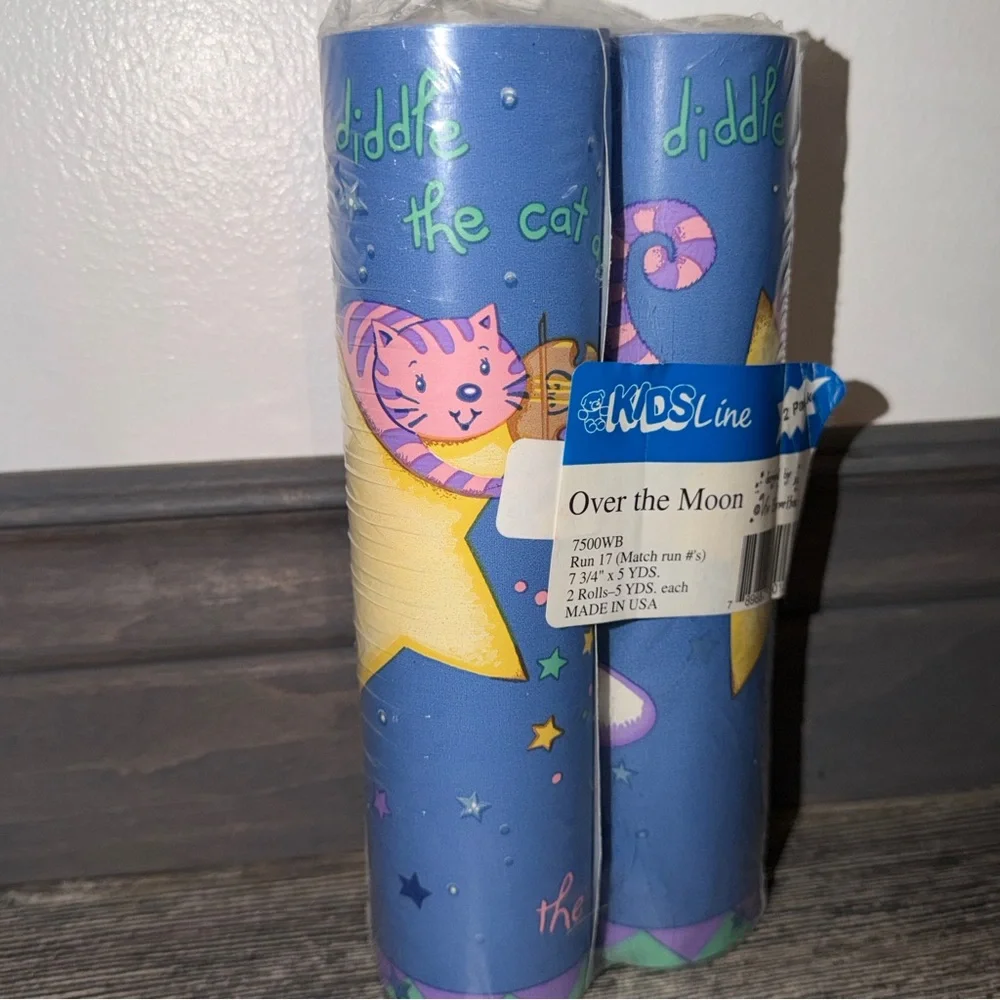 Vintage KidsLine Over the Moon wallpaper Border 2 Pack 90’s Viv Eisner Hess Cat